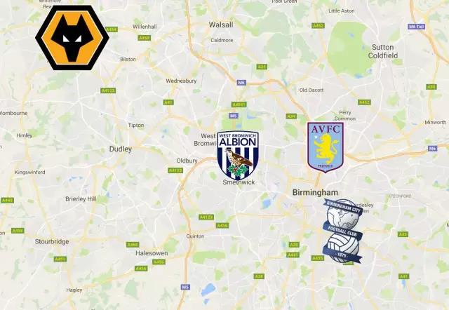 中資收購的英格蘭俱樂部，都位于英格蘭第二大城市伯明翰的周邊